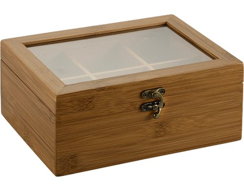 Kesper Tee-Box mit 6 Fächern Bambus Dunkel
