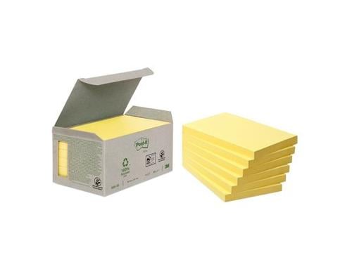 Post-it Haftnotizen Recycling gelb 76 x 127 mm, Paket à 6 Blöcke