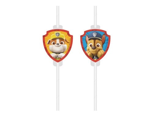 Fiesta Strohhalme Paw Patrol 4 Stk, Papier FSC