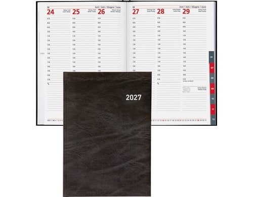 Biella Geschäftsag. 2027 Registra 7 Plus 17.2 x 24 cm,  148 Seiten, 1 Wo auf 2 Sei