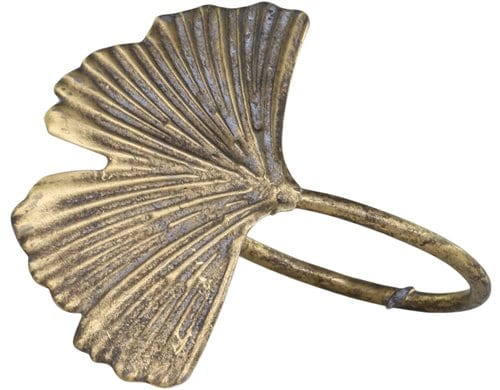Chic Antique Serviettenring Gingkoblatt, Go EIsen, 5x4 cm (HxD)