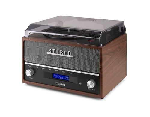 Audizio Frisco Retro Plattenspieler, DAB+, FM, BT, holz