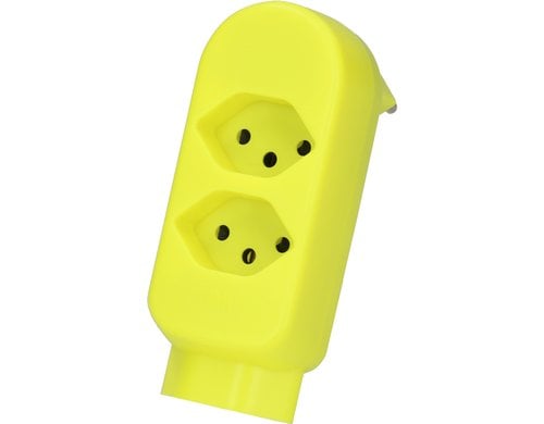 Abzweigstecker ADAPT 2xT13 Fl-gelb drehbar BS