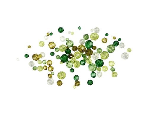Creativ Company Facettenperlen grün, Grösse: 4-12 mm, 50g, 170 Stück