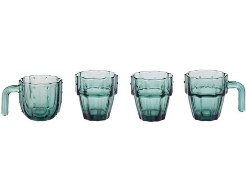 Alpina Trinkglas Kaktus, 4 Stück, stapelbar 240ml, Glas, 8.5x23 cm (DxH)