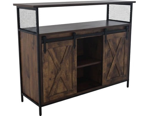 relaxdays Sideboard mit Schiebetüren MDF, China, Braun