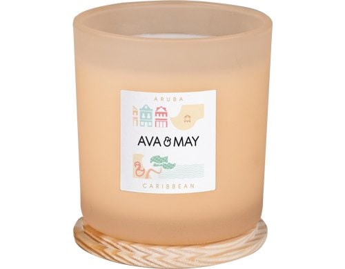 AVA & MAY Duftkerze Aruba, gross 12x12x12.5cm, 100% Sojawachs,70h Brennd.
