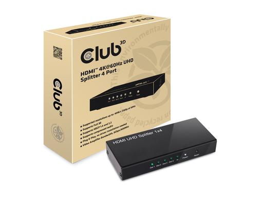 Club 3D, HDMI 2.0 UHD Splitter 4 Port 4K60Hz