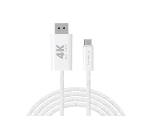 4smarts USB-C auf DisplayPort, 2m Farbe: Weiss
