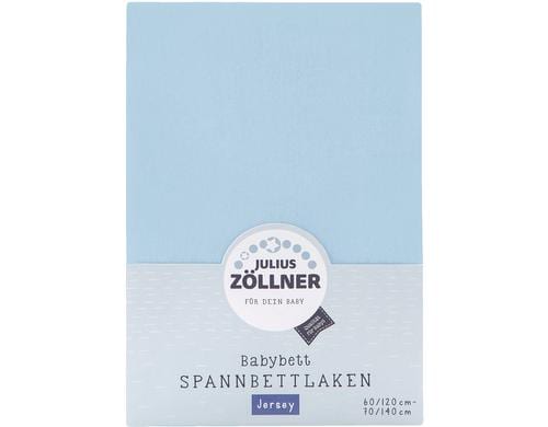 Julius Zöllner Spannbetttuch Jersey hellblau 70/140