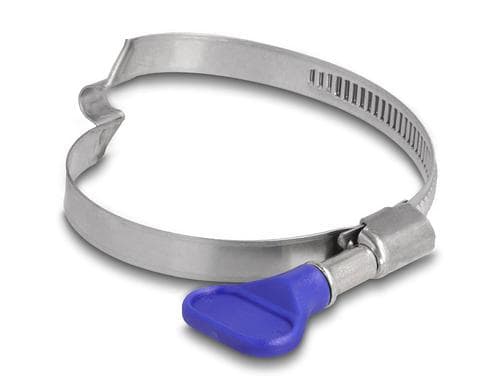 Delock Schlauchschellen 50-65mm, 5 Stück Edelstahl 400, Brücke rechts & Mutter, Blau