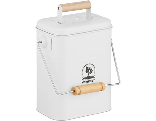 relaxdays Komposteimer 3.5 Liter, Weiss