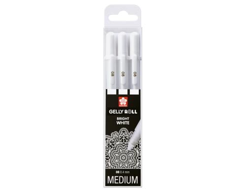 Sakura Gelschreiber 3er Set Weiss, Mittel