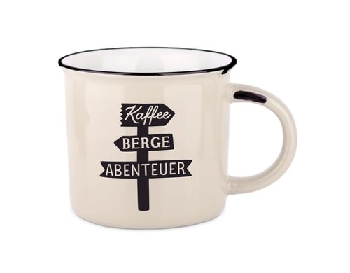 Grafik Werkstatt Becher Vintage Bergglück Kaffee