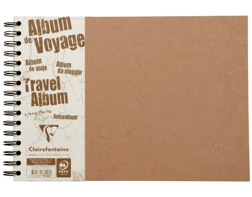 Clairefontaine Travelbook AgeBag beige A4, quer, je 40 Blatt liniert/schwarz