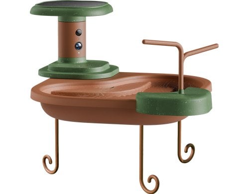 Birdfy Vogelbad Jolly V Vogelfutterspender mit Kamera, Solarpanel,