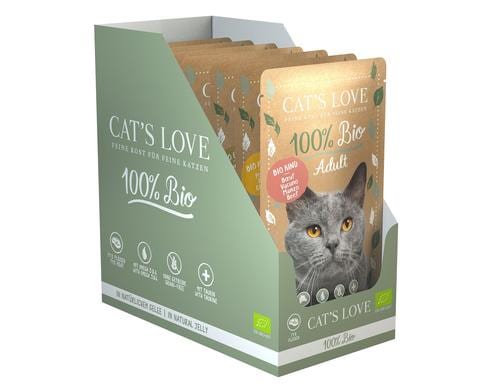 Cat's Love Nassfutter Adult BIO Multipack 6x100g (2x Rind, 2xHuhn, 2xEnte)