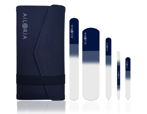 Ailoria Nagelfeilenset im Kunstlederetui Luxe Edition, Midnight