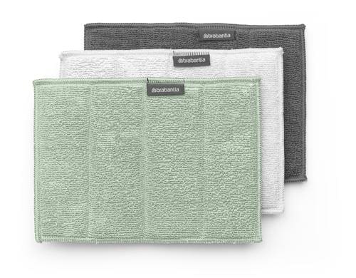 Brabantia Mikrofaser Reinigungstuch 3er Set Green, Waschbar bei 60° C