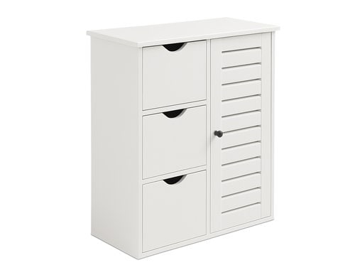 relaxdays Badezimmerschrank mit 3 Schubl. MDF, China, Weiss