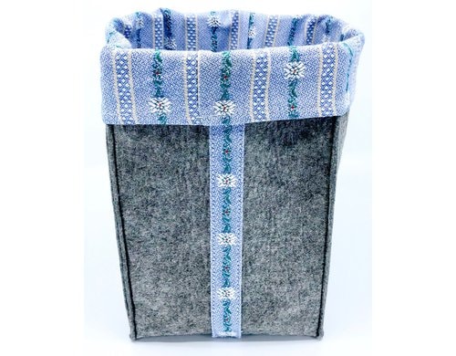 NOUVEL Brotkorb, Filz Sennenlock 19 x 19 x 18 cm, grau