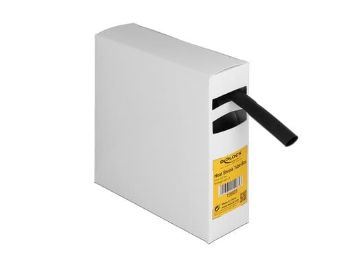 Delock Schrumpfschlauch Box mit Innenkleber 5Mx12.7mm, Schrumpfungsrate 3:1, schwarz