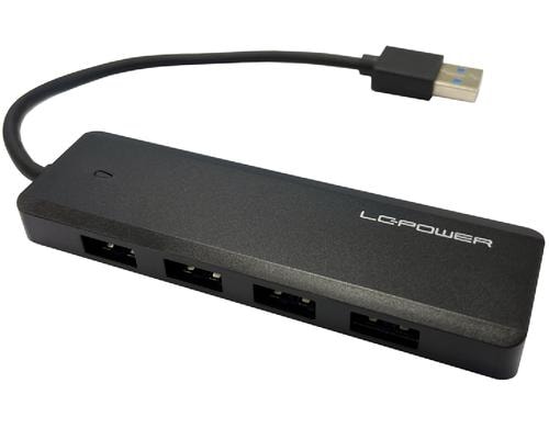 LC Power LC-HUB-U3-4-V2, 4x USB3.0 Hub schwarz, 4x USB3.0
