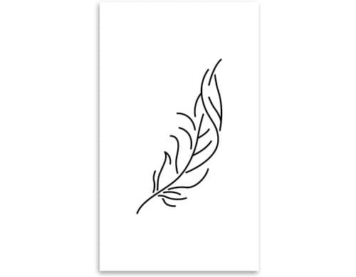 minink Tattoo Feder geschwungen Grösse: L (3.6 cm x 6.6 cm)