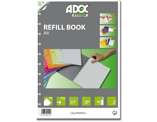 Adoc Ringheft Pap-Ex Ersatzblätter A4, liniert, 72 Stk