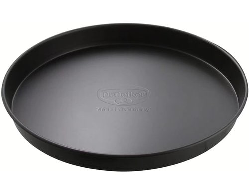 Dr.Oetker, Pizzablech Tradition 24 cm Stahlblech schwarz, D:24x3cm, matt