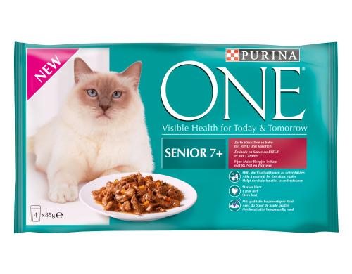 Purina One Nassfutter Senior Rind 4x85g
