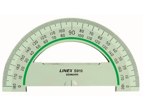 Linex Halbkreis-Winkelmesser 180 Grad aus glasklarem Kunststoff
