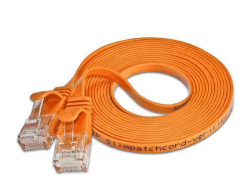 Wirewin Slim Patchkabel: UTP, 0.10m, orange Cat.6, AWG36, Klinkenschutz, Längenaufdruck