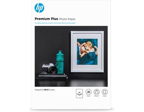 HP Premium Plus  Photo Papier A4 300g/m2 20 Blatt / glossy