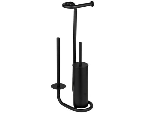 Wenko WC-Garnitur Universaleo Grösse: 20 x 23 x 62.5 cm, Schwarz