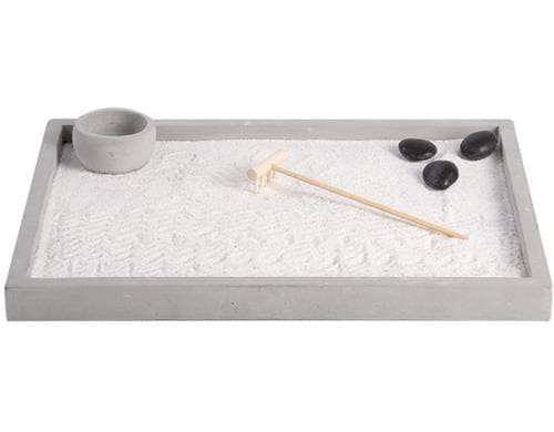 Esschert Deisgn Zen Garten L, rechteckig 22.4x30.3x3.7 cm(LxBxH), Beton, Sand, Stein