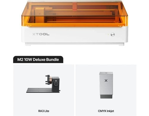 xTool M2 10W Lasergravierer Deluxe Set CMYK-Drucker und RA3 Lite