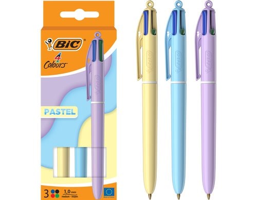 Bic 4 Colours Pastel Pack à 3 Stück