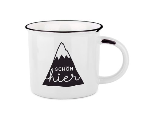 Grafik Werkstatt Becher Vintage Bergglück Schön hier