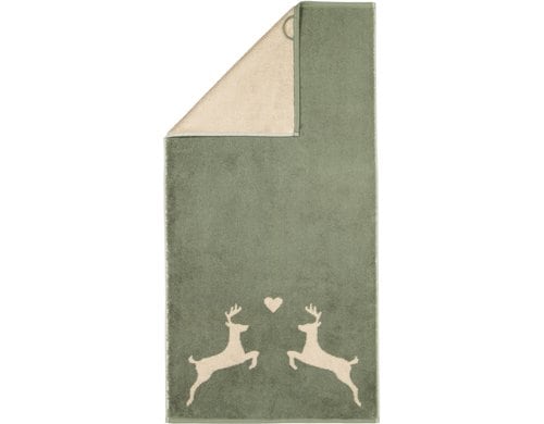Cawö Duschtuch Hirsch 70x140cm Grün Alpenchic Edition