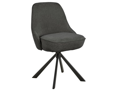 AC Design Esszimmerstuhl Carlton 2 Stück Stahl/Textil, Schwarz