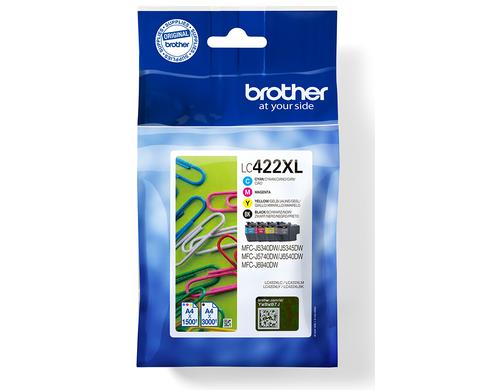 Tinte Brother LC-422, CMYBL 3000/1500 Seiten, J5340,J5740,J6540,J6940