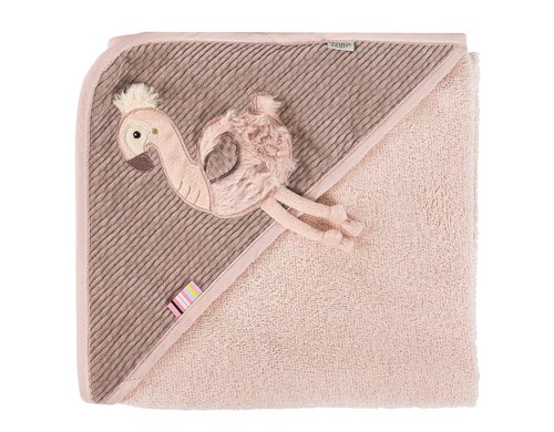 Fehn Kapuzenbadetuch Flamingo Rose ab 0+ Monaten