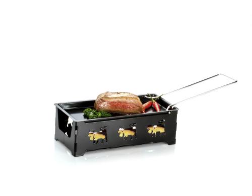 Nouvel Raclette Heat Cheese! @home mit 4 Rechaudkerzen, schwarz