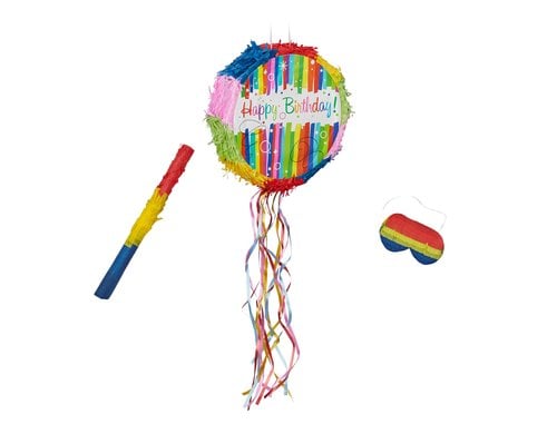 relaxdays Pinata Happy Birthday Mehrfarbig