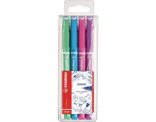 STABILO SENSOR 189 4er Etui grün,blau,rosa,lila