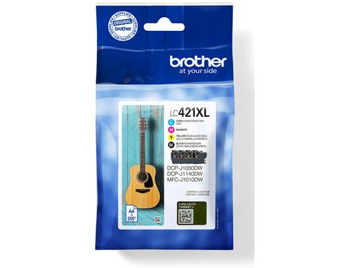 Tinte Brother LC4-21XLY, BKCMY 500 Seiten, J1050, J1140, J1010