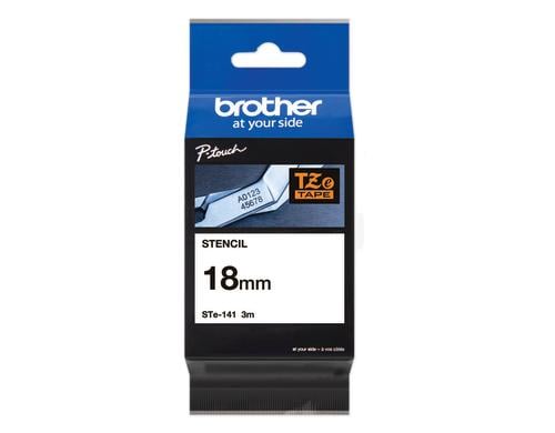 Brother P-Touch Schablonenbänder STe STe-141, schwarz, 18 mm