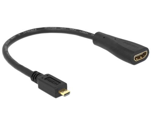 Monitoradapter Micro-D HDMI zu HDMI, 23cm schwarz, 1920x1200 @ 60 Hz
