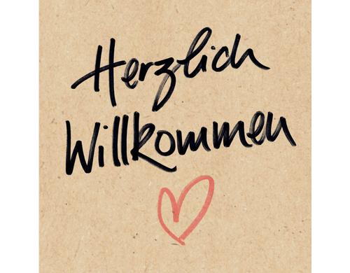B+C Servietten Herzlich Willkommen 33x33 cm, 20 Stück, 3-lagig, recyclet